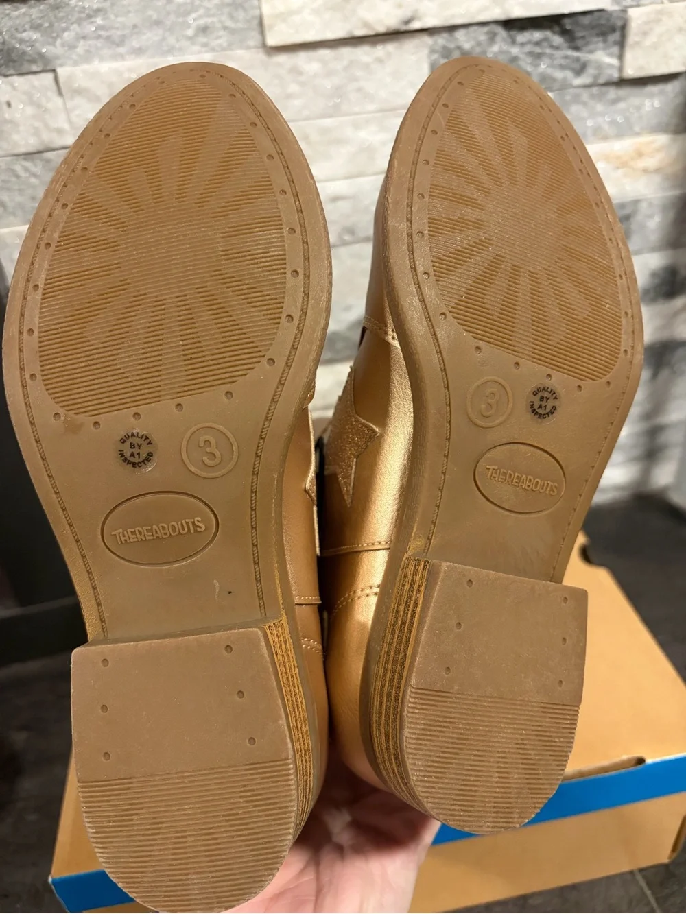 Rose Gold Star Embellished Western Boots
